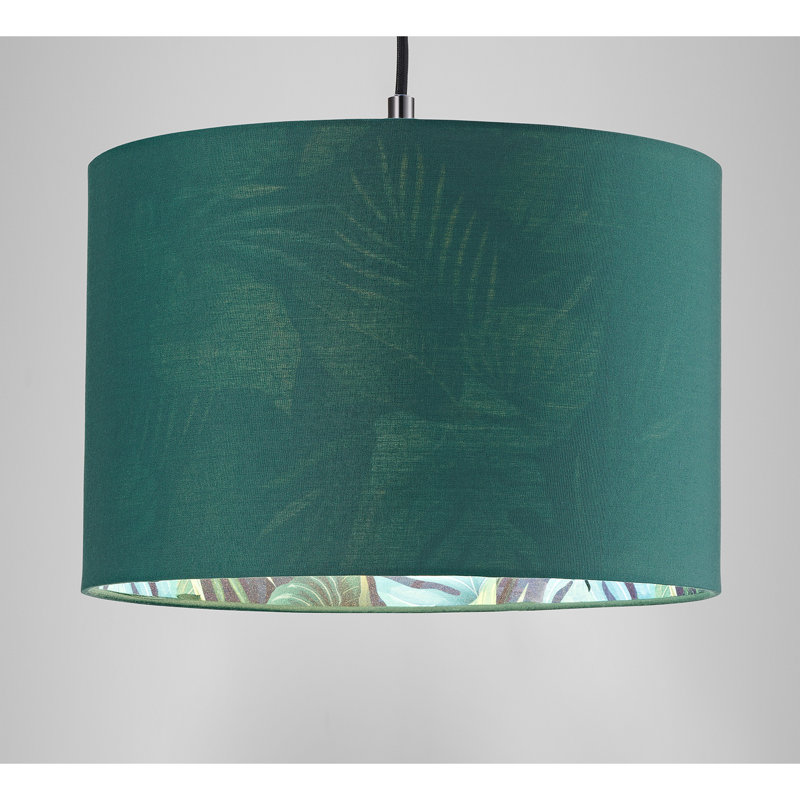 20 cm H Drum Cotton Lamp Shade ( Screw On ) in Green