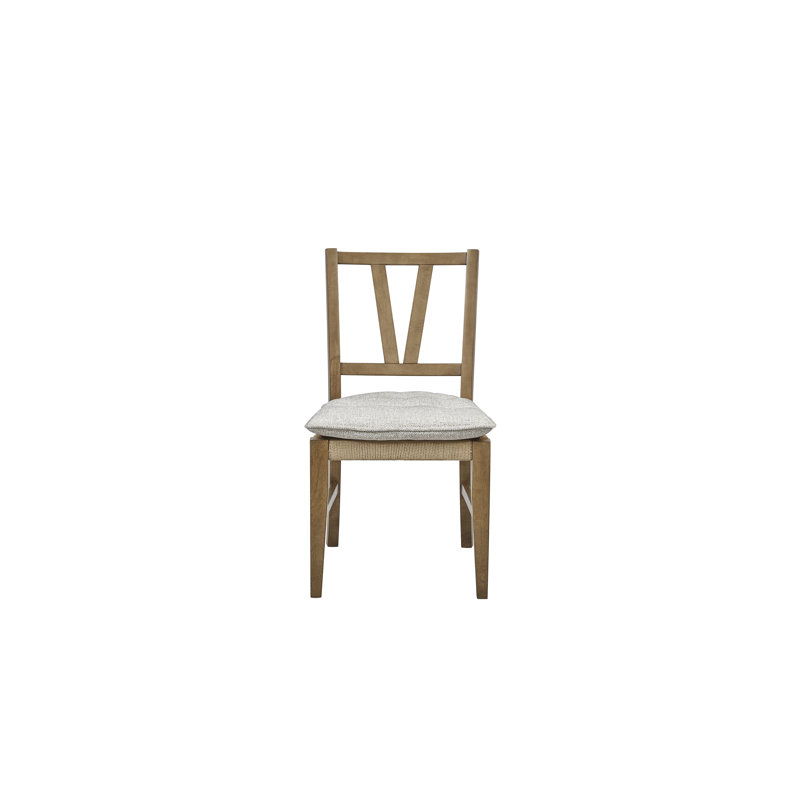 Chaise à dossier à lattes Deemston - amande, Marron foncé
