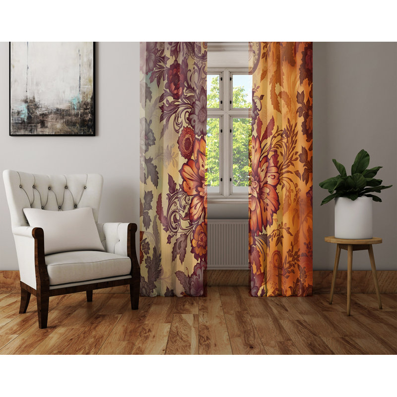 Paire de rideaux semi-transparents en polyester Arenijus, L 40 po x L 52 po