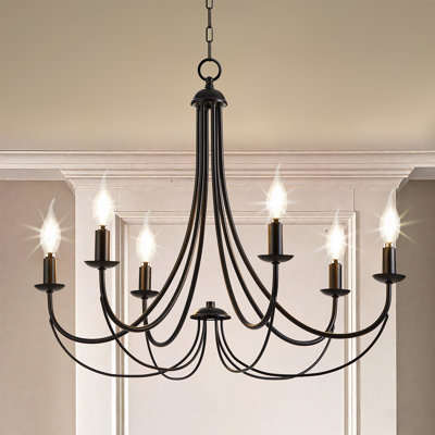 Lustre classique / classique à 6 lumières de 6 po à chaîne réglable de 72 po