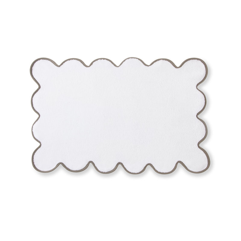 Charish Scalloped Tubmat, White/Gray