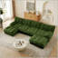 Upholstered Chenille U-Shaped Sectional with Ottoman-661809361-661809375