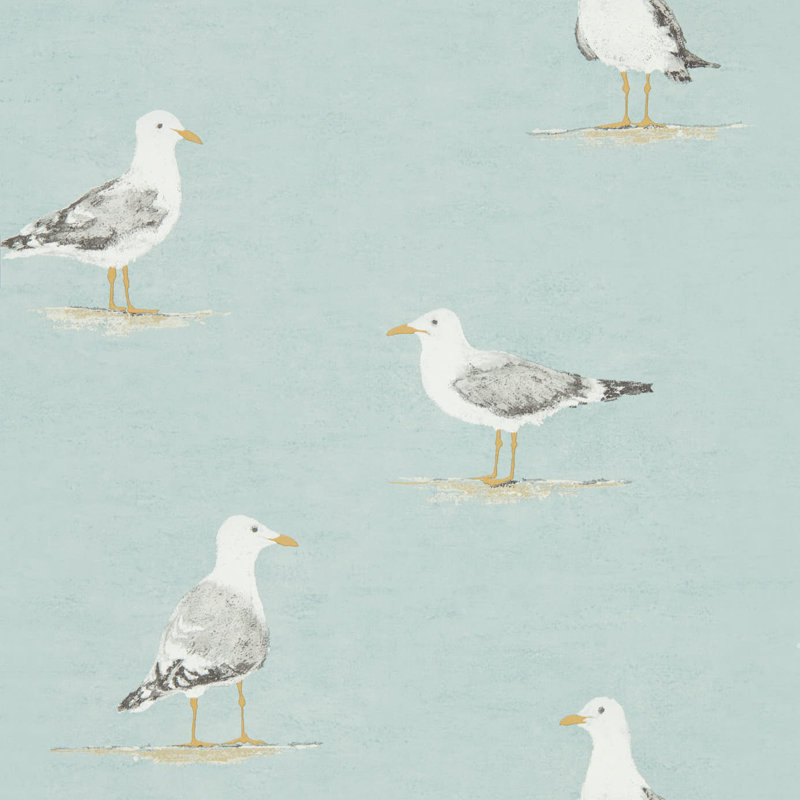 Shore Birds 10.05m x 52cm Matte Wallpaper Roll, Blue