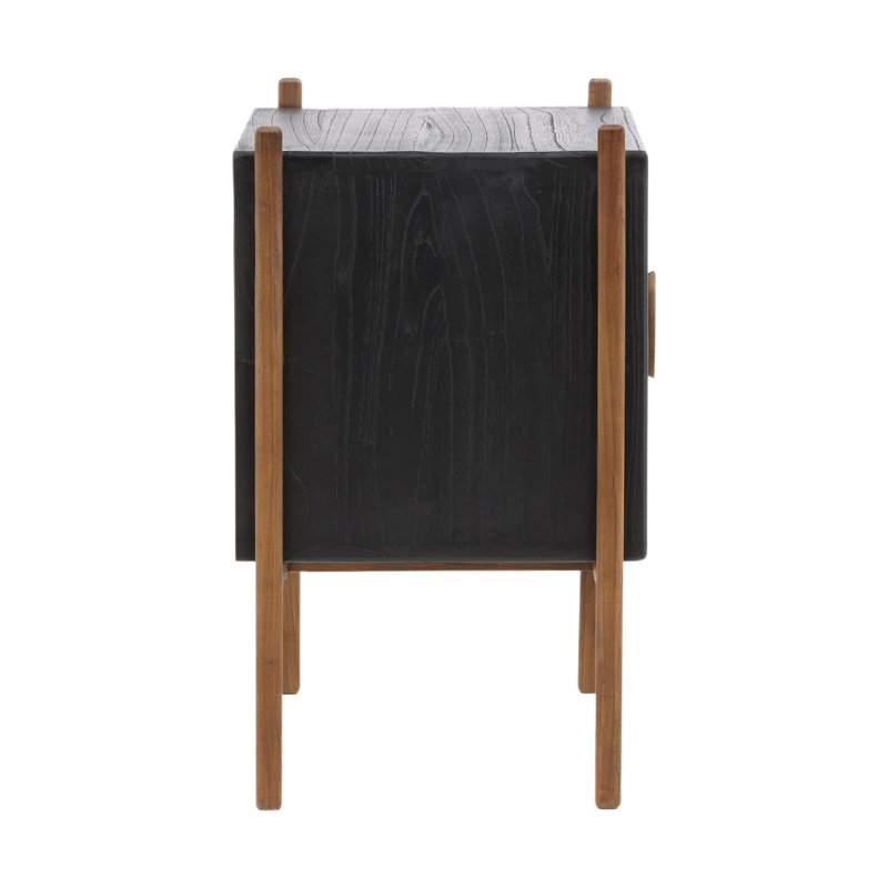 Emberly 2-Door Mindi Nightstand, Black