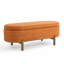 Banc de rangement ovale avec repose-pieds en bois d'hévéa, multifonctionnel et élégant pour la décoration intérieure-1404108922