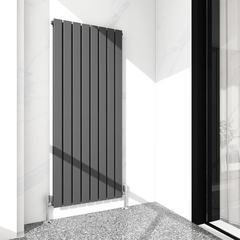 Horizontal Flat Panel Radiators, Grey, 160cm H x 54.4cm W x 5.8cm D