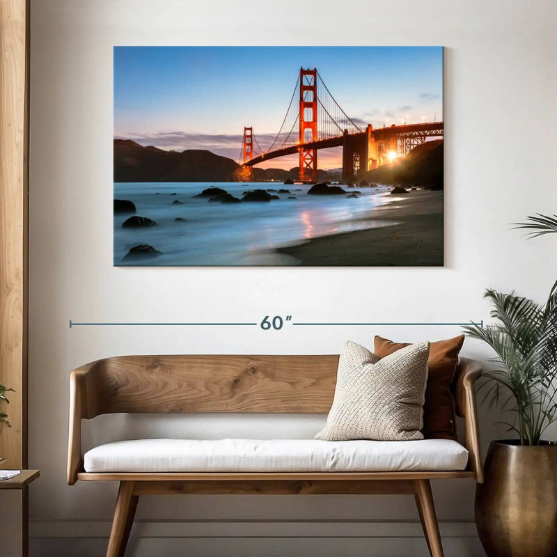 Lilie San Francisco Bay Bridge Twilight, 32" H x 48" W