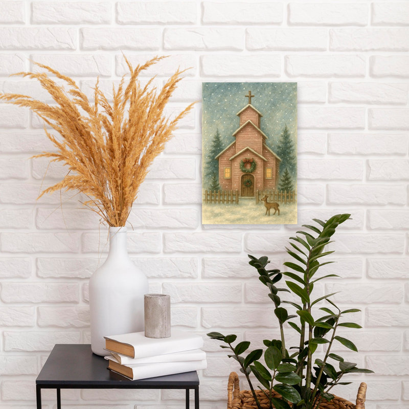 Christmas Church - Print, 45.72cm H x 30.48cm W