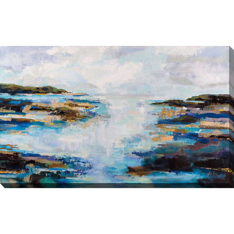 «Morning Fog» par Jeanette Vertentes - Peinture, Toile tendue, H 18 po x l 30 po x P 1 po