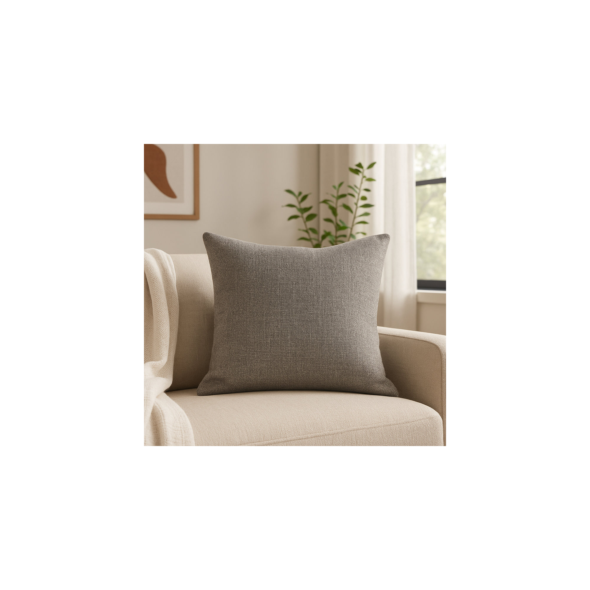 All Modern Vision Granite Throw Pillow, Polyester, Square 26"