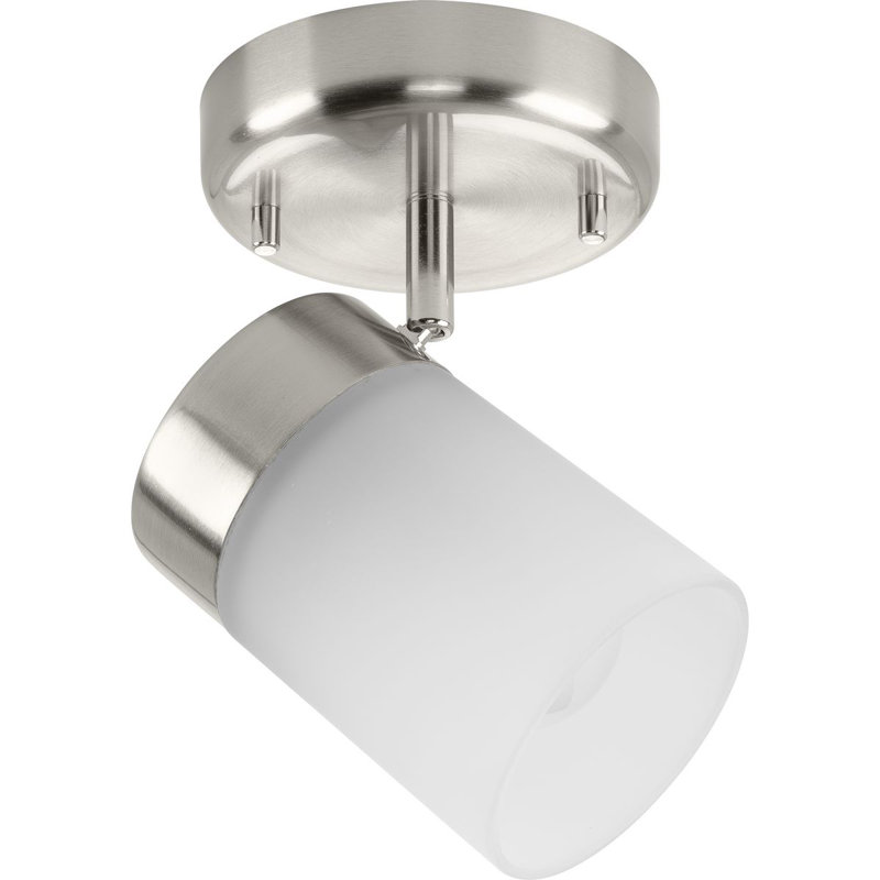 Ridgecrest Satin White One-Head Track, Brushed Nickel