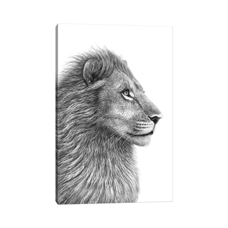Lion by Valeriya Korenkova - Wrapped Canvas Print, 101.6 cm H x 66.04 cm W