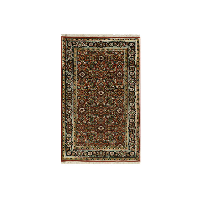Tapis rouge en laine noué à la main 3 po 1 po x 5 pi 5 po Caliente 708A51EFFA1746D797A0C9E56EDC61F5