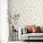 Luminous Botanical Sketch Gold Metallic Wallpaper-254694025