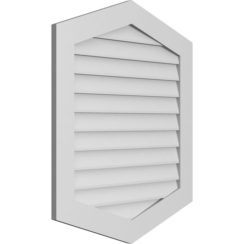 Ventilé vertical à pignon vertical 4/12 po, H 38 po x l 32 po x P 1 po