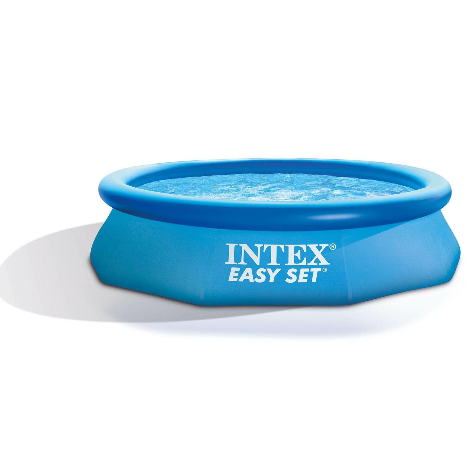 to Foranderlig Som Intex 10ft Round Swimming Pool Cover & Easy Set 10ft x 30in Inflatable Pool  & Reviews | Wayfair