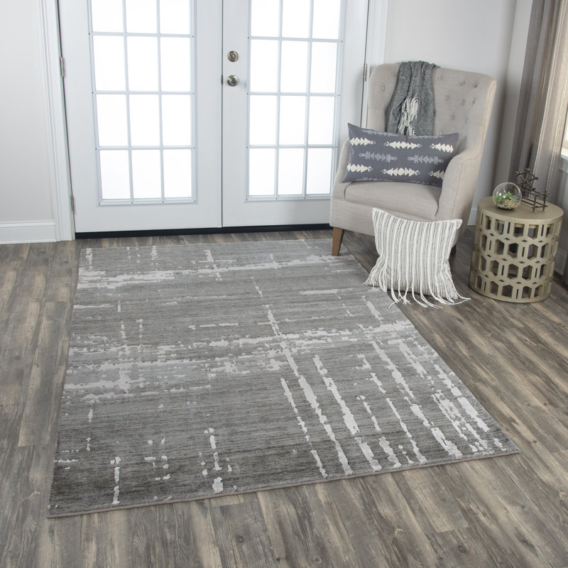 Tapis gris en laine Bruggeman, Tapis de couloir 2 pi 6 po x 8 pi
