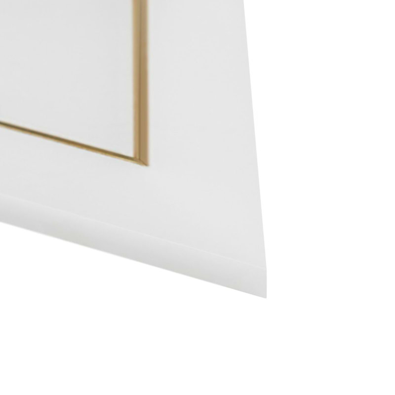 Basque 6x12 Beveled Polished Marble Tile, White/Brass