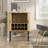 Coffee Bar Cabinet With Storage Glass Holder And Wine Rack-447071787