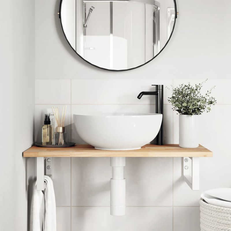 Accent Shelf, 2" H x 100" W x 40" D, White/Natural