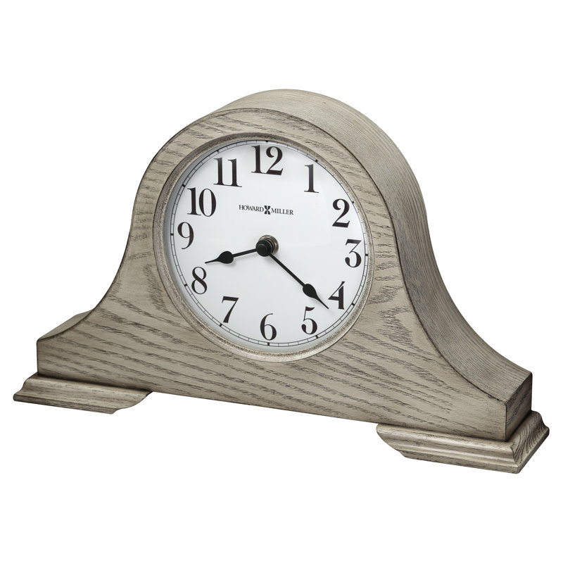 Analogue Acacia Solid Wood Quartz Movement / Crystal Tabletop Clock in Grey