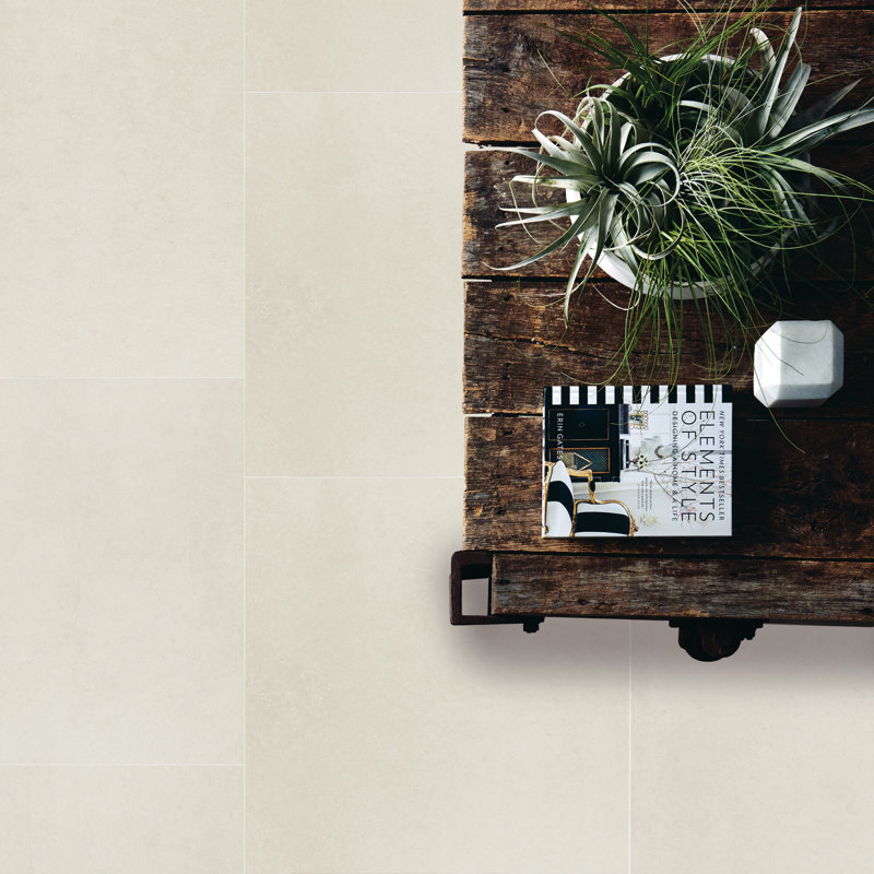 High Street 24'' W x 24'' L Porcelain Concrete Look Singular Tile, Cotton