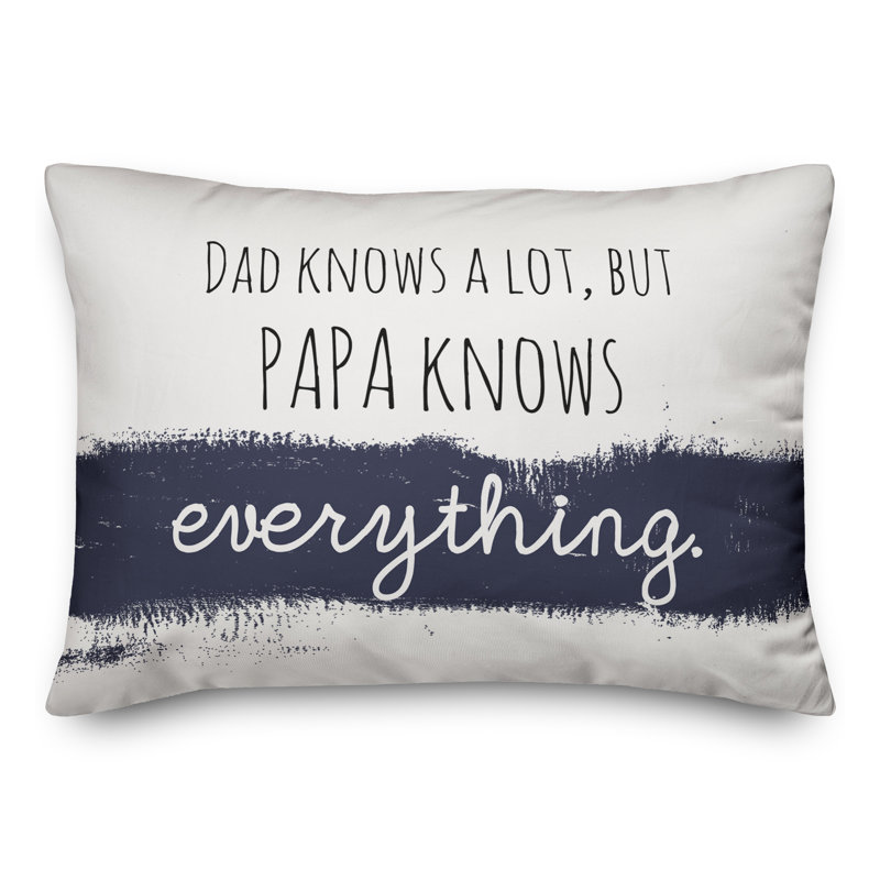  Housse et insert de coussin rectangulaire Knows Everything Grandpa
