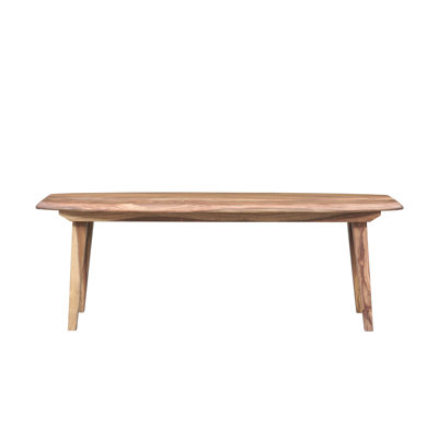 Brayden Studio Deryk Solid Sheesham Wood Dining Bench, Light Brown