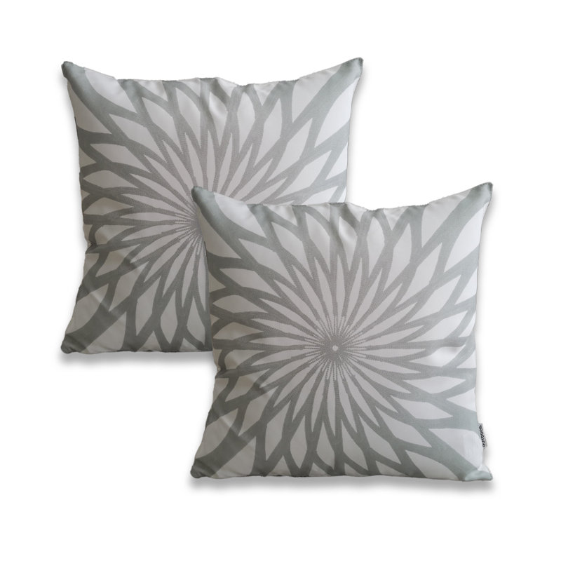 Ensemble de 2 taies d'oreiller extérieures imprimées sur fond blanc (ensemble de 2), Polyester/ Bourre en polyester