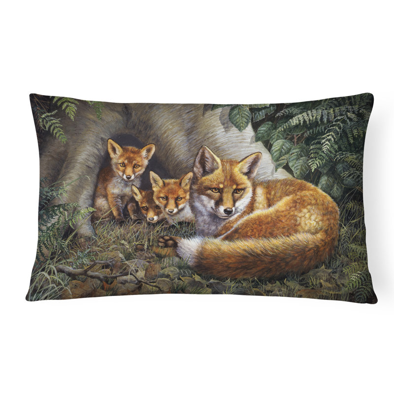  Coussin décoratif intérieur / extérieur A Family of Foxes at Home