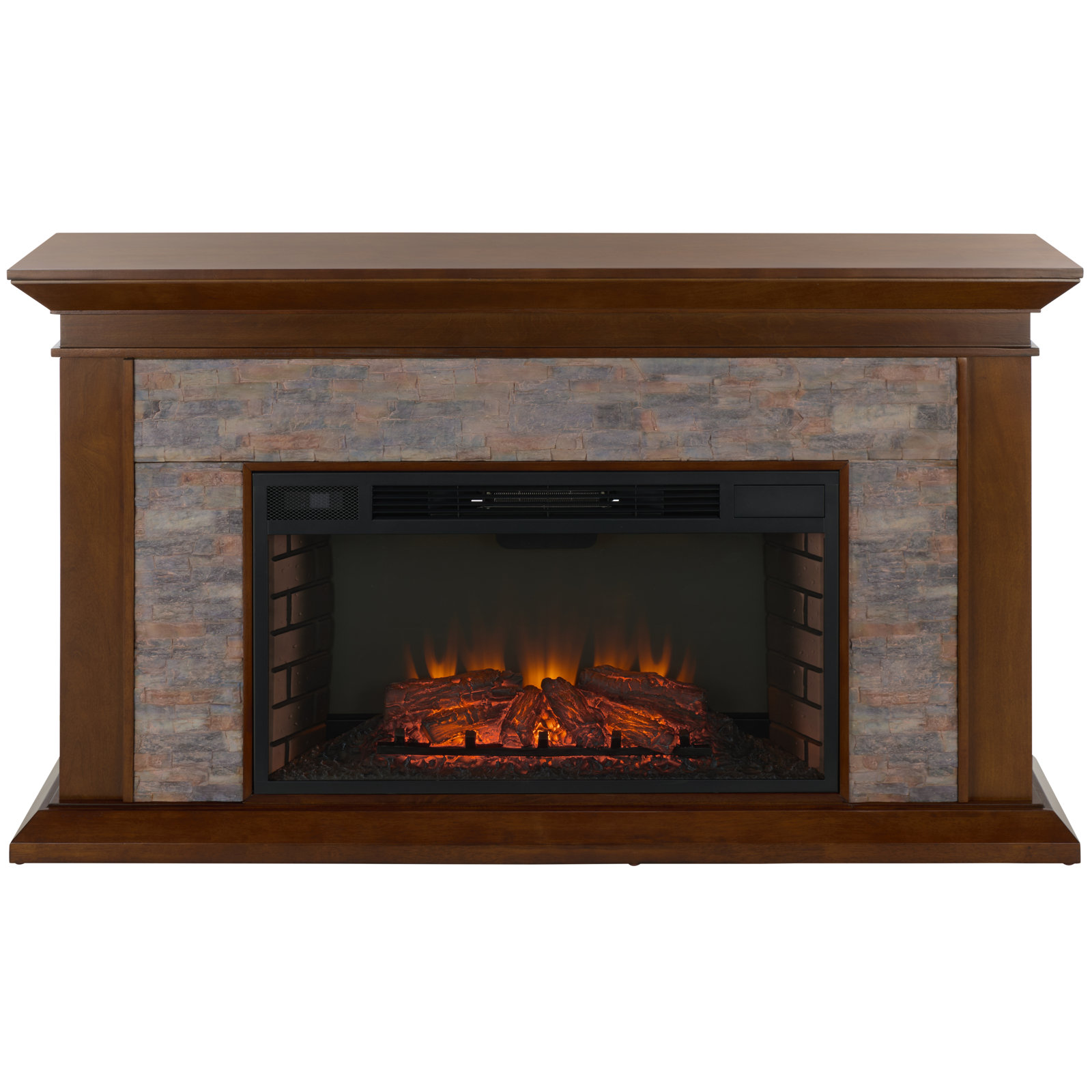 Coletta Electric Fireplace, Whiskey Maple