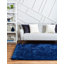 Tapis uni / rayé bleu foncé Wrebrido-1857119516