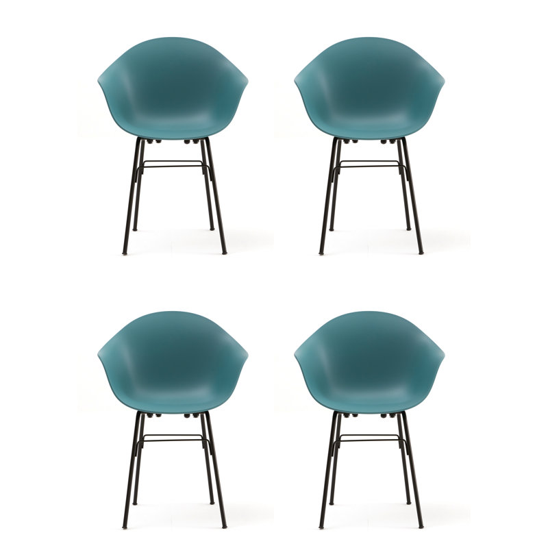 Fauteuil TA (ensemble de 4), Bleu océan / noir