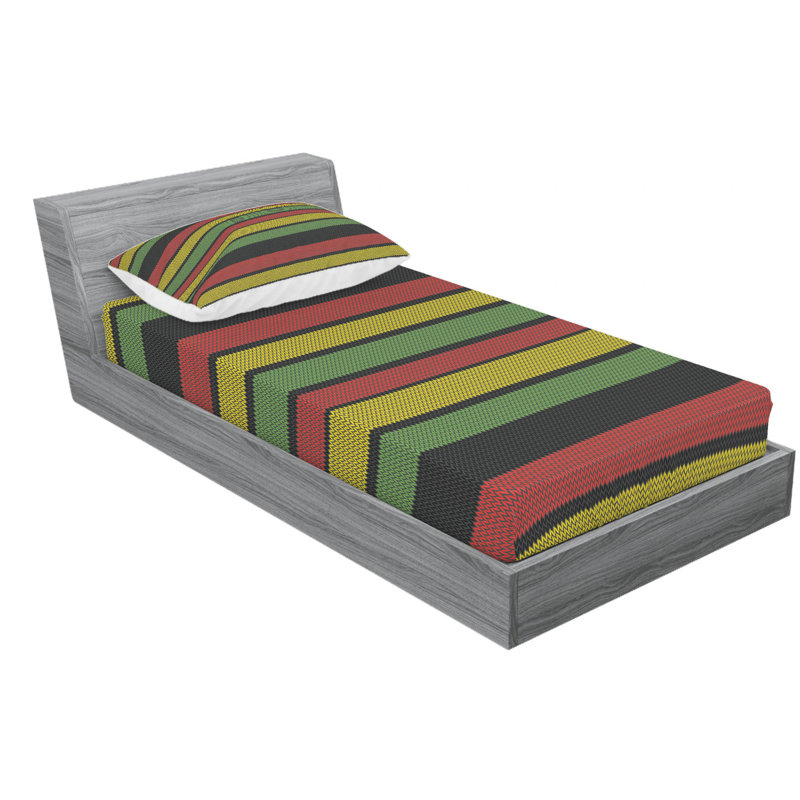 Microfiber Striped Sheet Set, Twin Sheet Set + Fitted Sheet + 1 Pillowcase