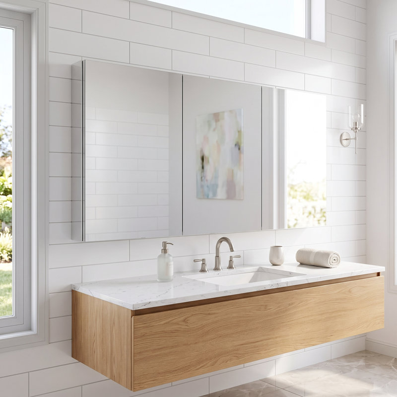 Surface and Recessed Medicine Cabinet, 60" x 30"