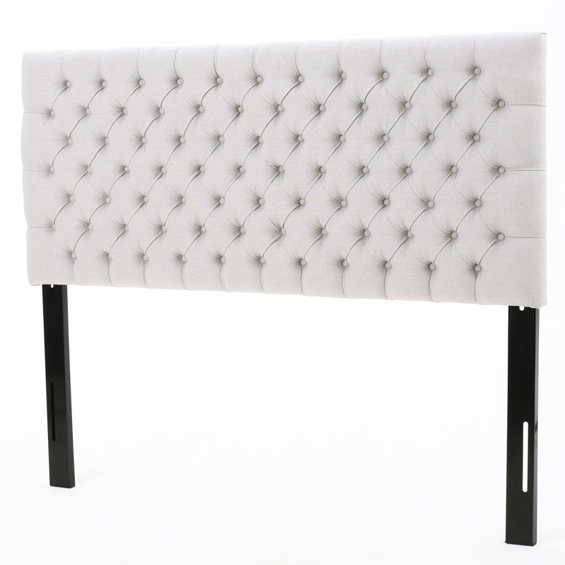 Grey Upholstered Queen Headboard, Contemporary Bedroom Furniture, Elegant Style, Assembly Required Size, Upholstery, Look, Needed
