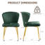 Chaise de salle à manger moderne en velours capitonné avec pieds en métal-677044