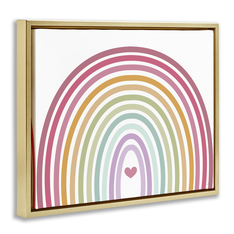 Cadre flottant Rainbow Love & Heart, design par Susan Ball, H 17 po x l 21 po, Cadre flottant métallique doré