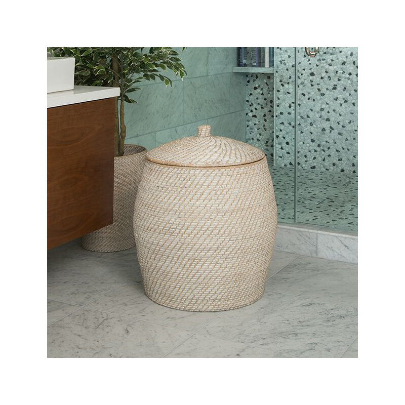 Panier à linge Quamba, Blanc délavé
