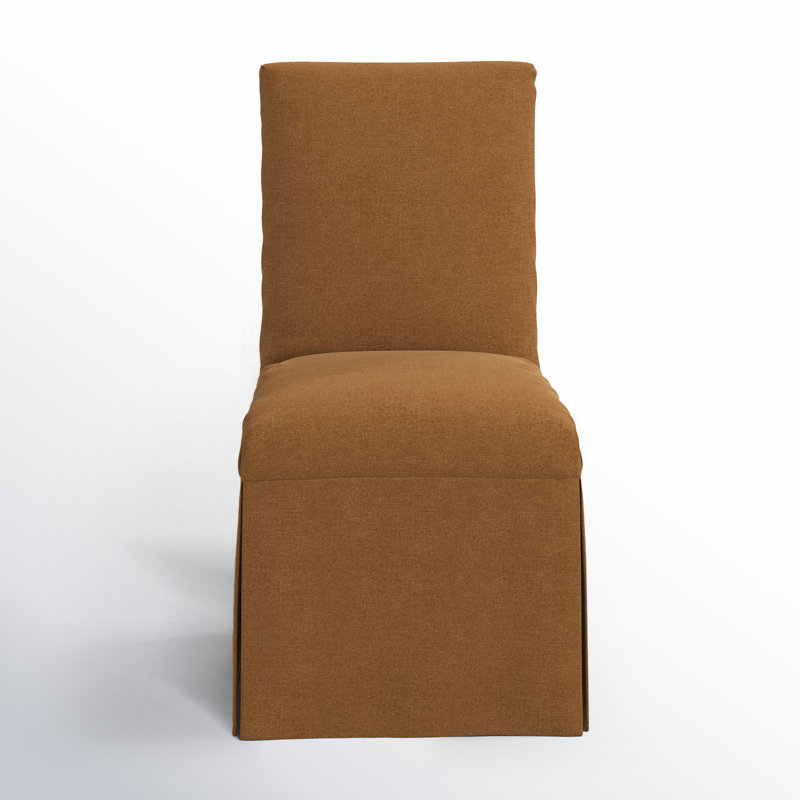 Ivanka Cotton Parsons Chair, Textured Amber Linen