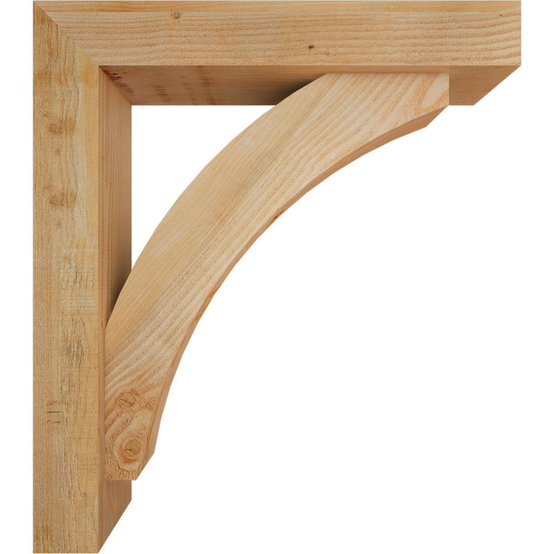 Thorton Block Bracket with Offset Brace, 34 x 30, 6"W Douglas Fir (Rough Sawn)
