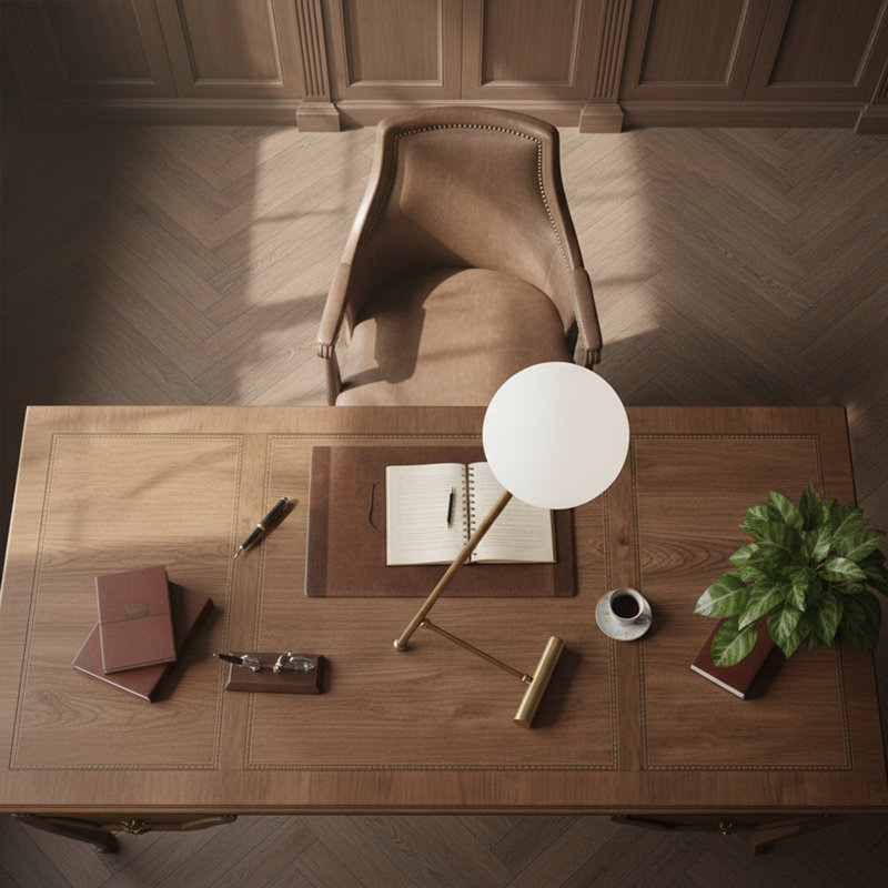 Lampe de table fantaisie en métal 20 po avec abat-jour en verre Auerbach, Rétro