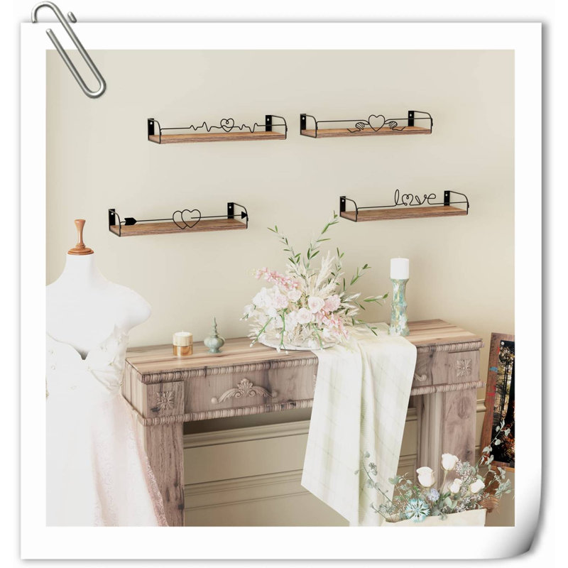 Tablette flottante en bois 4 pièces Kailo