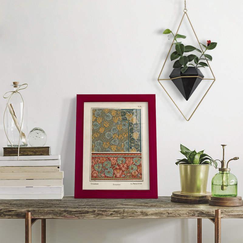 Nouveau Decorative I, reproduction d'art encadrée, Rouge, H 11 po x l 9 po x P 1 po