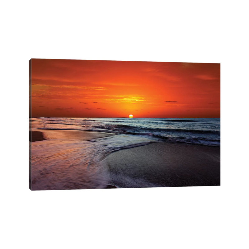 Two Crossing Waves At Sunrise In Miramar, Argentina by Luis Argerich - Wrapped Canvas Gallery-Wrapped Canvas Giclée