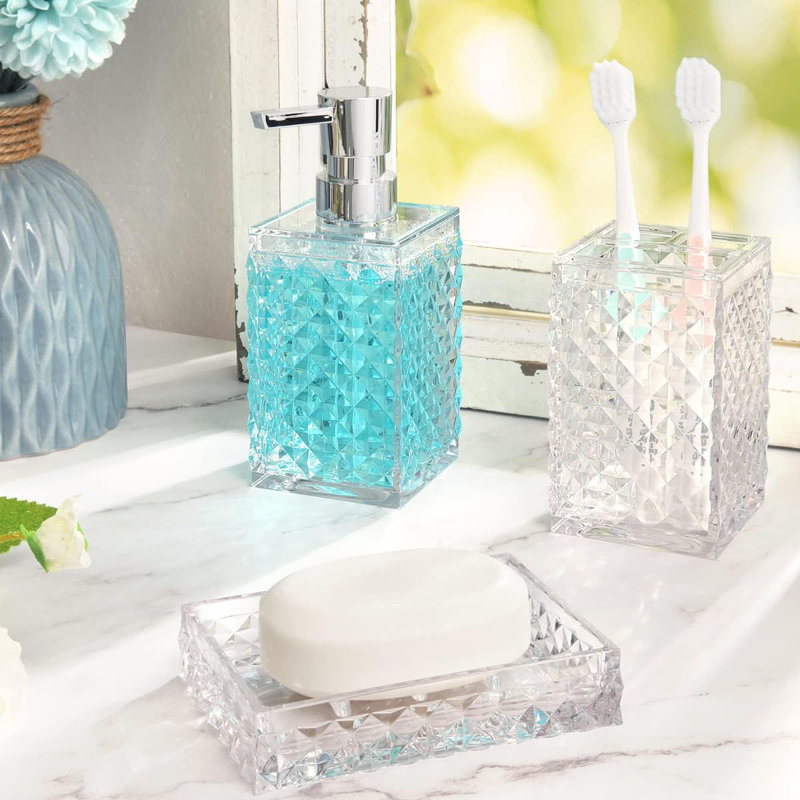Transparent Bathroom Accessory Set