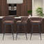 Bohdalice PU Leatherette Bar Stool (set of 2), With Braided Backrest And Footrest, Swivel Bar Stool, Seat Height 90.93cm, For The Kitchen, Dining Room And Home Bar-1835968579