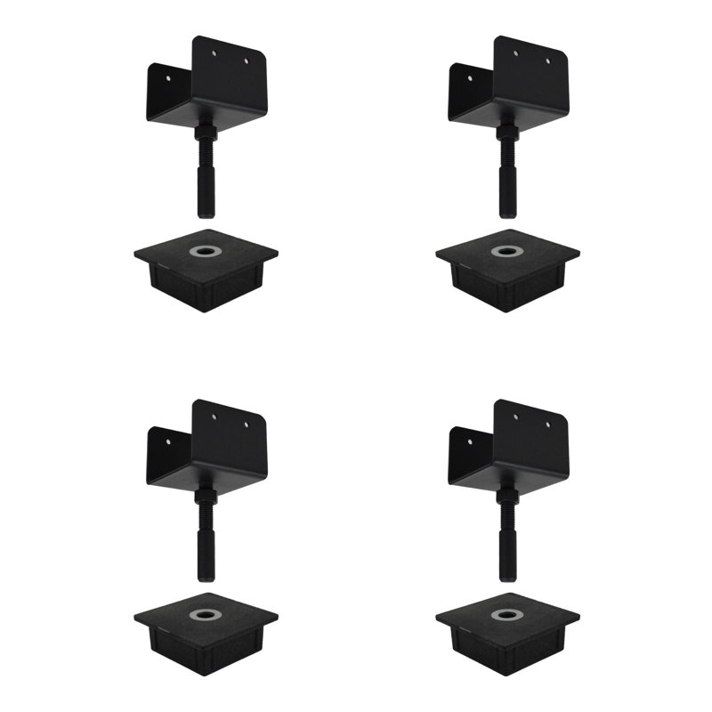 Ensemble de réglage de hauteur pour terrasse bricolage, modifications de hauteur précises, fabrication en métal durable, compatible avec les supports de terrasse de 4 po x 4 po, résistant aux intempéries, installation facile, utilisation à l'extérieur fiable