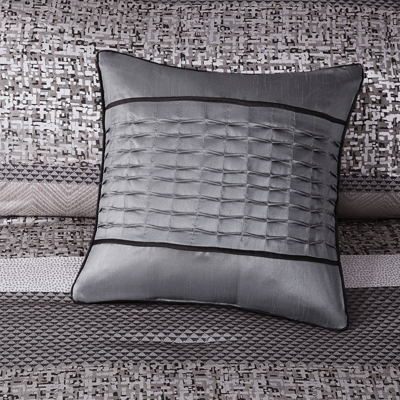 Édredon gris / taupe pour lit très grand - 7 pièces acariens, Édredon de très grande taille et 6 pièces suppl, Gris/taupe