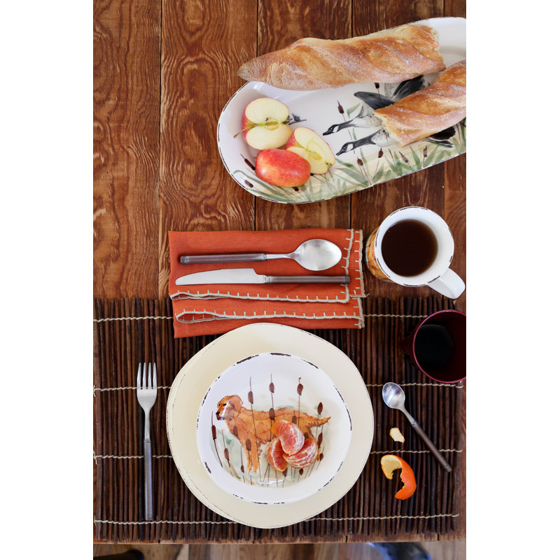Lastra Handmade Italian Stoneware Dinner Plate, Linen